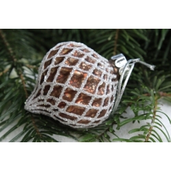 christmas ball, 6cm diamete, glass, brown